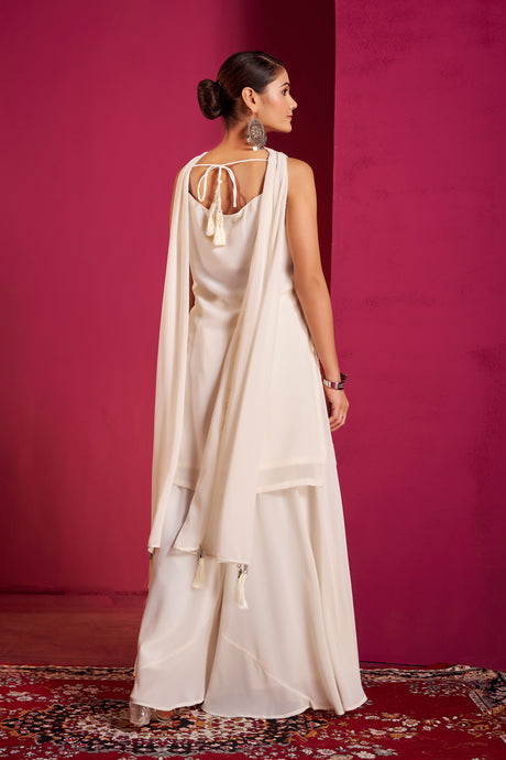 Ivory Pearl Embroidered Sharara Set – Subtle Grandeur with Eternal Elegance