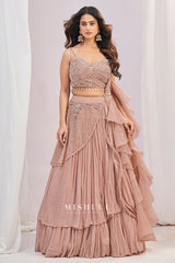 Blush Rose Layered Lehenga Set
