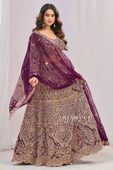 Regal Plum Heritage Lehenga