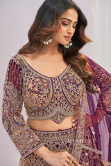 Regal Plum Heritage Lehenga