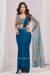 Teal Aura Concept Saree