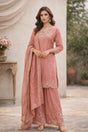 Blush Rose Embroidered Sharara Elegance Set - MishUUU