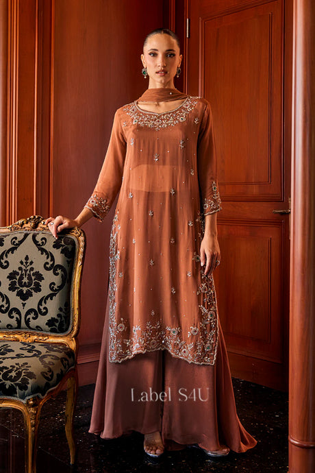 Cinnamon Zari Palazzo Set