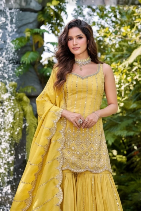 Golden Noor Mirror Sharara Couture