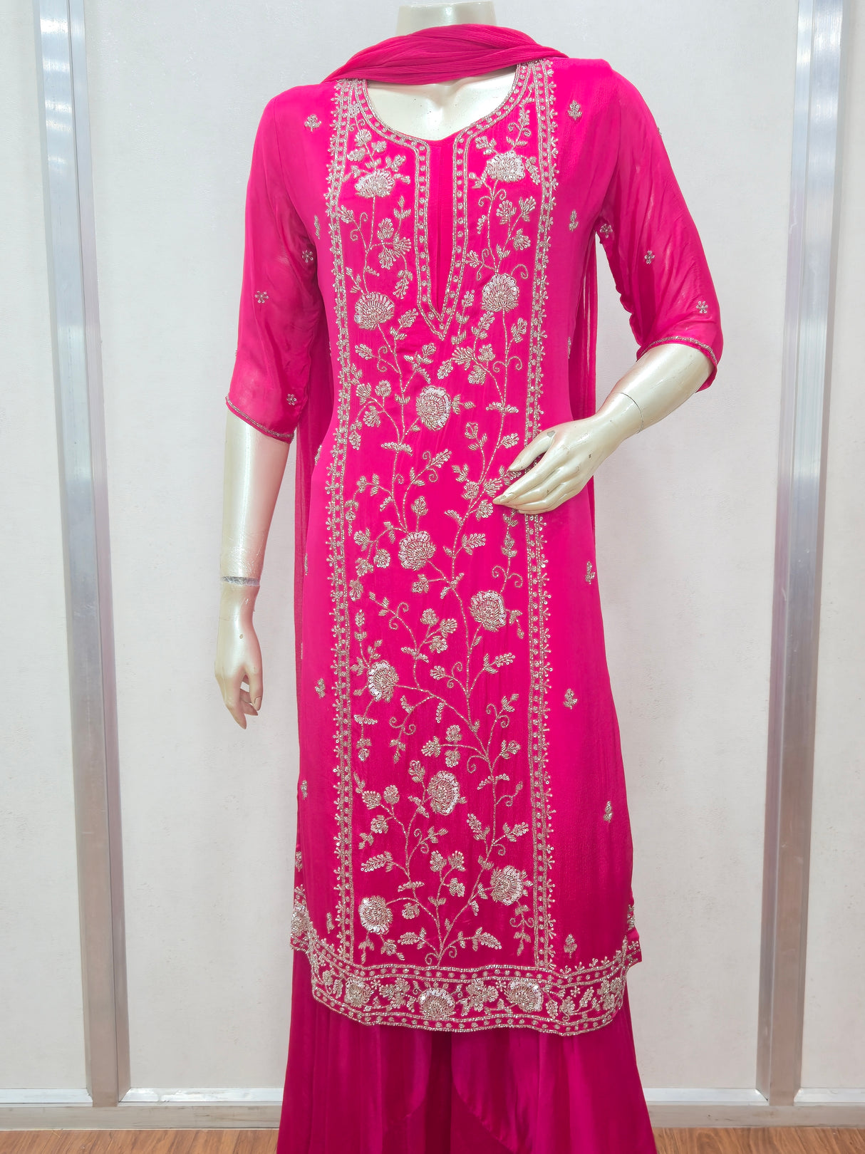 Rani Noor Embroidered Sharara Set – A Vision of Vibrance and Grace