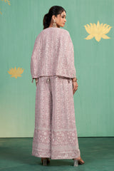 Dusty Rose Embroidered Co-Ord Set – Modern Elegance with Subtle Indian Detailing