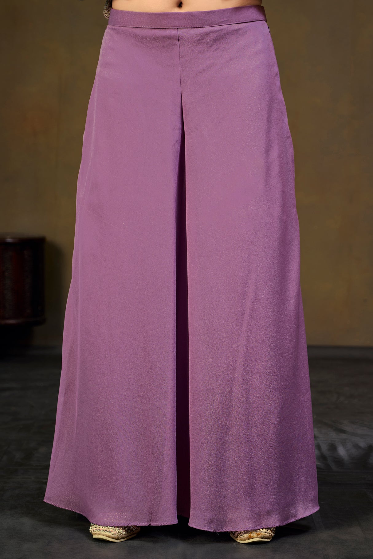 Lavender Embroidered Peplum Kurta with Palazzo Pants