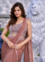Rosewood Crystal Drape Saree Couture Set