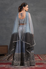 Steel Grey Sequin Sharara Set – Regal Sparkle with Modern Gracr