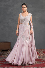 Soft Lilac Embellished Mermaid Lehenga – Grace in Motion