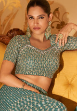 Emerald Embroidered Palazzo Set