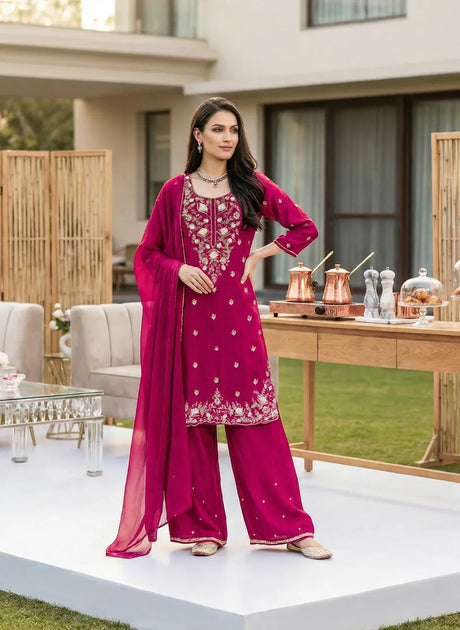 Rani Gulbahar Zari Kurta Palazzo Set - MishUUU