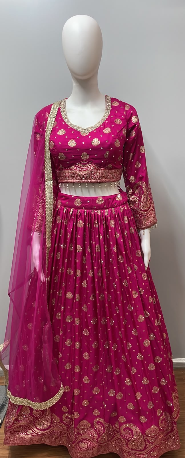 Rani Pink Embroidered Lehenga Luxe Set
