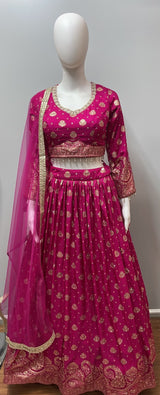 Rani Pink Embroidered Lehenga Luxe Set