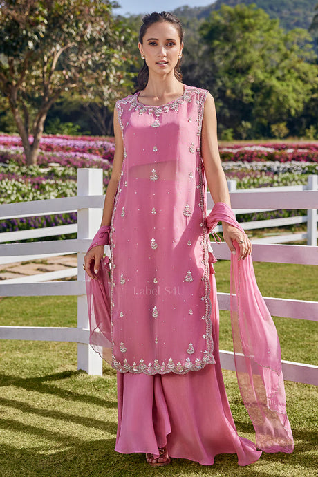 Blush Pearl Embellished Palazzo Set