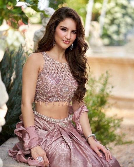 Dusty Rose Luxe Lehenga Ensemble