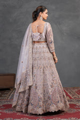 Champagne Blush Embroidered Lehenga – Regal Radiance with Handcrafted Detailing