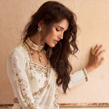 Ivory Handcrafted Saree with Embellished Blouse