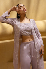 Lilac Handcrafted Jacket Set | Label S4U