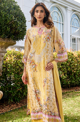 Sunlit Mustard Floral Printed Lawn Suit