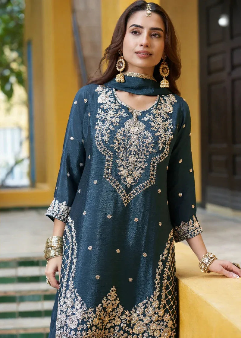 Emerald Noor Embroidered Sharara Ensemble - MishUUU