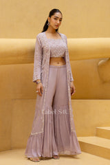 Lilac Handcrafted Jacket Set | Label S4U