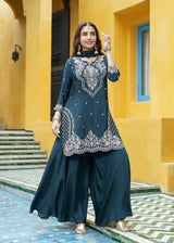 Emerald Noor Embroidered Sharara Ensemble - MishUUU