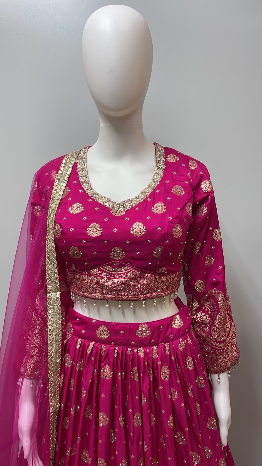 Rani Pink Embroidered Lehenga Luxe Set