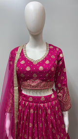 Rani Pink Embroidered Lehenga Luxe Set