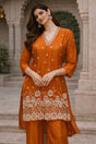 Amber Glow Embroidered Suit Set – A Dance of Warmth & Elegance - MishUUU