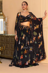 Midnight Royal Printed Lehenga Set - Label S4U