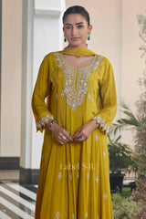 Mustard Yellow Anarkali Kurta Set |Label S4U