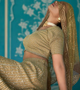 Gold Pleated Palazzo Set