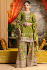 Olive Green Palazzo Set | Label S4U