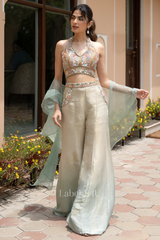 Seafoam Mirror Embroidered Palazzo Set