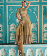 Gold Pleated Palazzo Set