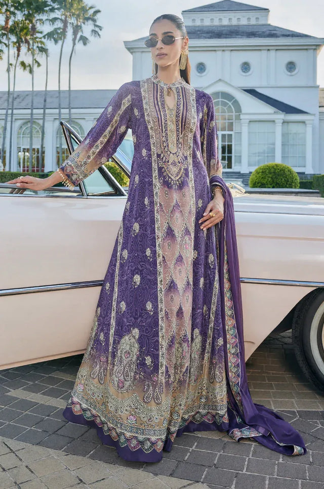 Royal Amethyst Embroidered Anarkali Set - MishUUU