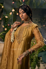 Mustard Gold Kaftan Sharara Set - MishUUU