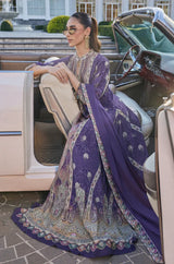 Royal Amethyst Embroidered Anarkali Set - MishUUU