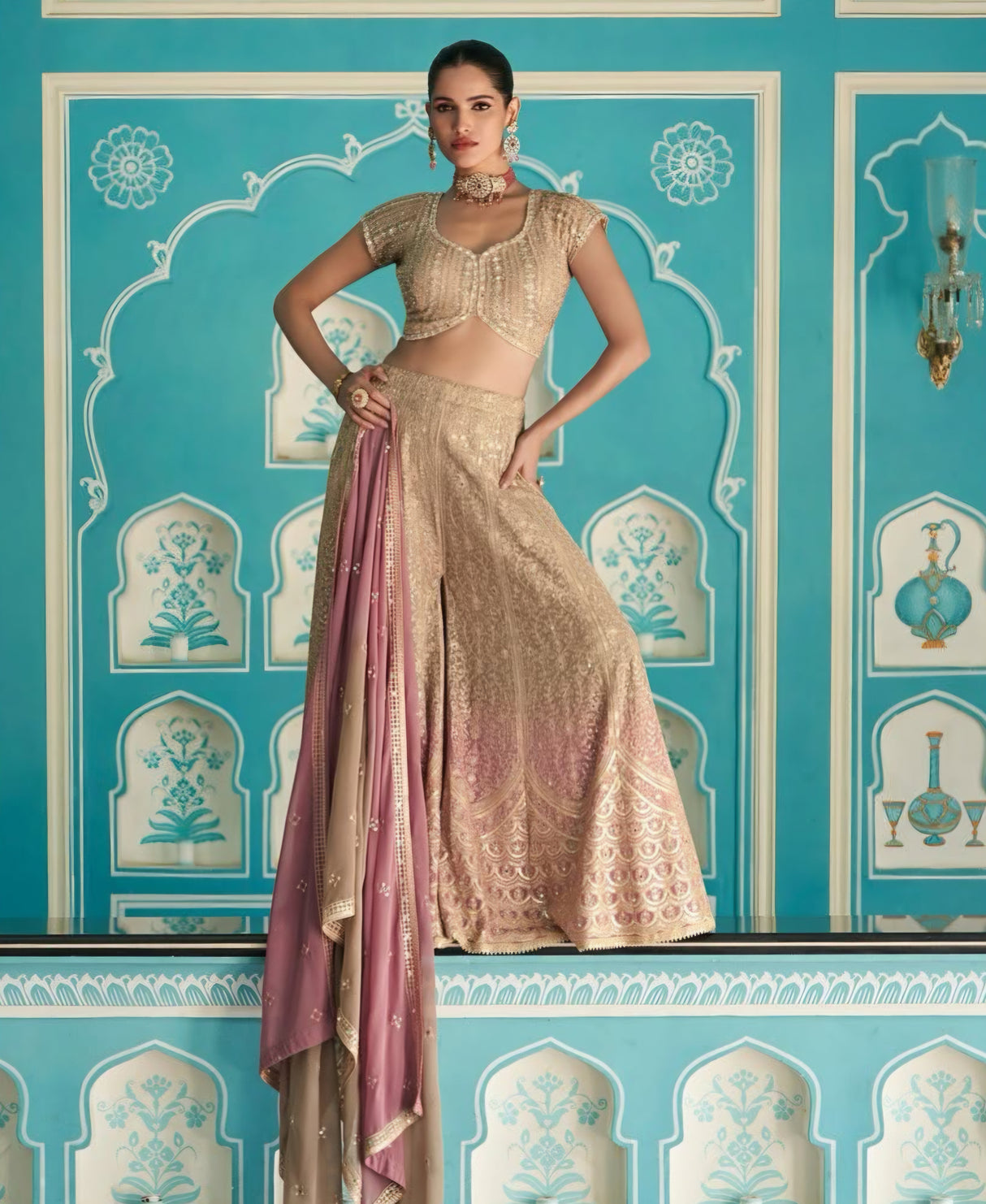 Champagne Ombre Palazzo Set