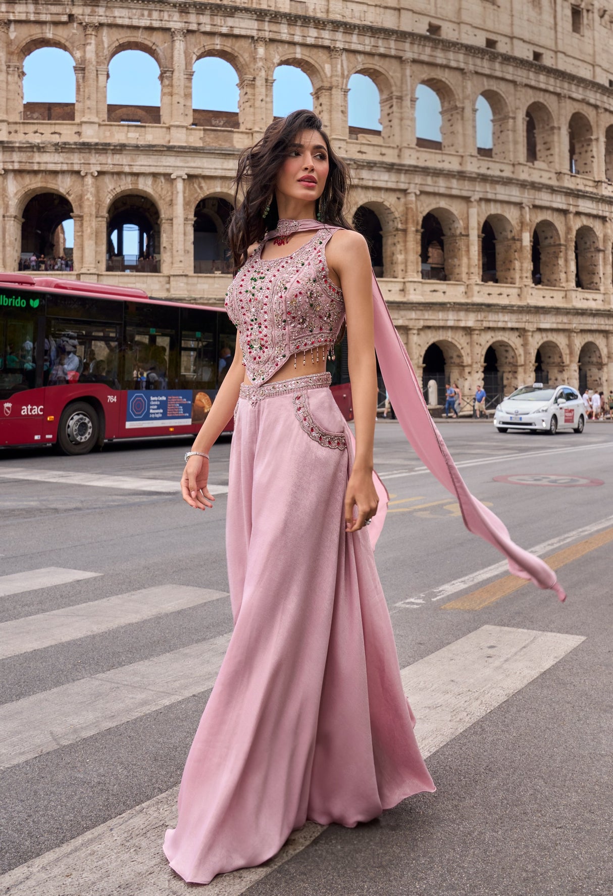 Dusty Pink Mirror Palazzo Set