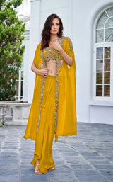 Sunlit Jewel Draped Couture Set