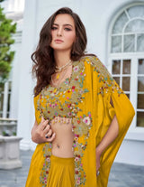 Sunlit Jewel Draped Couture Set
