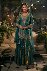 Emerald Zari Sharara Set