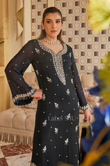 Midnight Zari Straight Suit Set - MishUUU