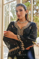 Midnight Zari Straight Suit Set - MishUUU