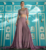 Plum Shimmer Palazzo Set