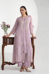 Pastel Mauve Straight Suit with Palazzo Pants |S4U