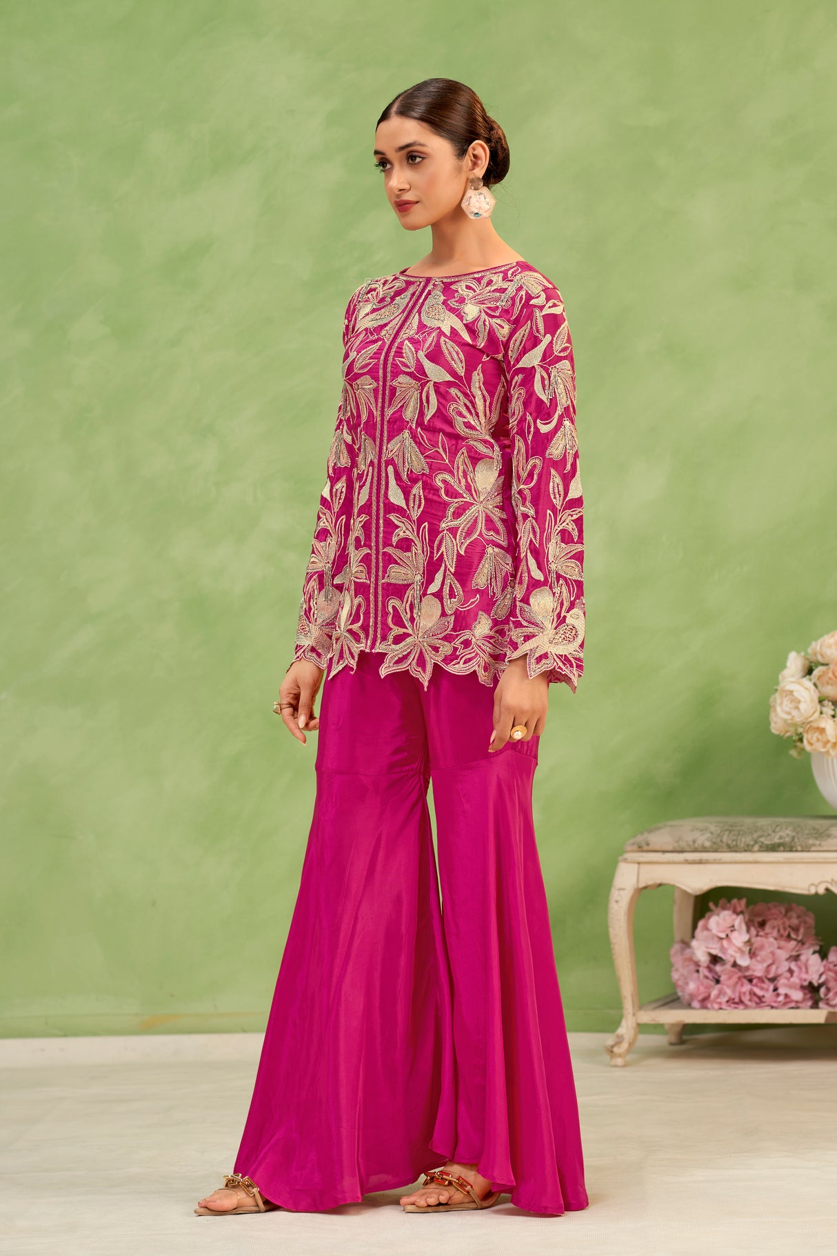 Hot Pink Embroidered Outfit |Label S4U