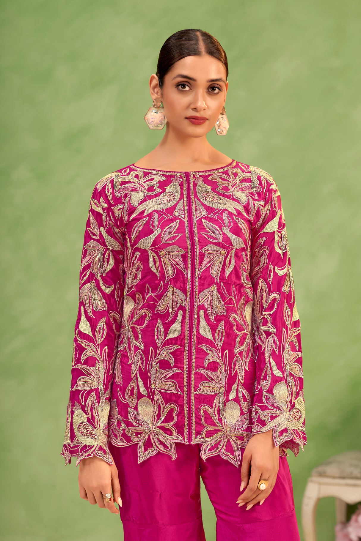 Hot Pink Embroidered Outfit |Label S4U